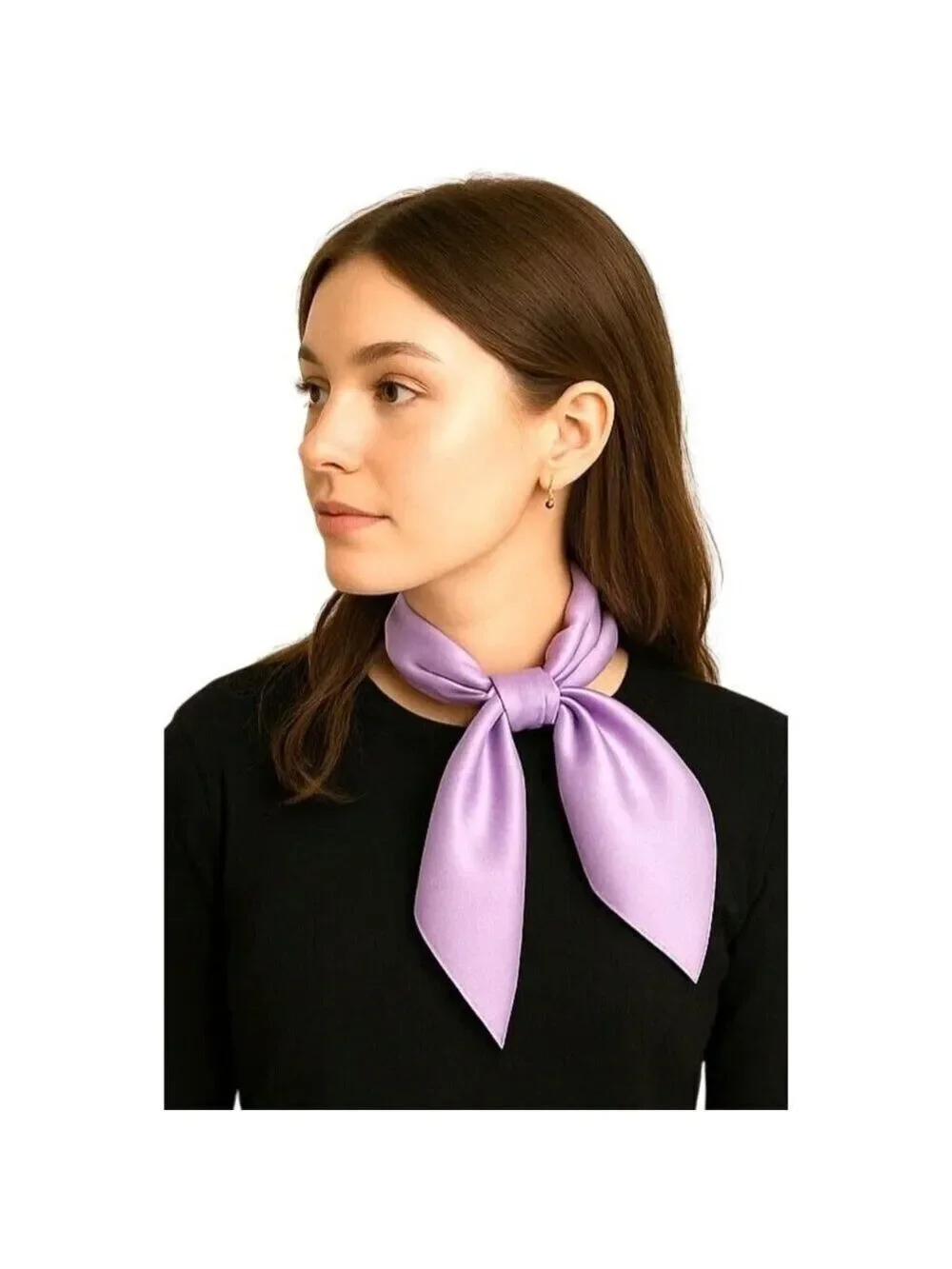 Lavender Purple  Satin Scarf 19x19, Western Cowboy Cowgirl Bandana, Boho Coastal